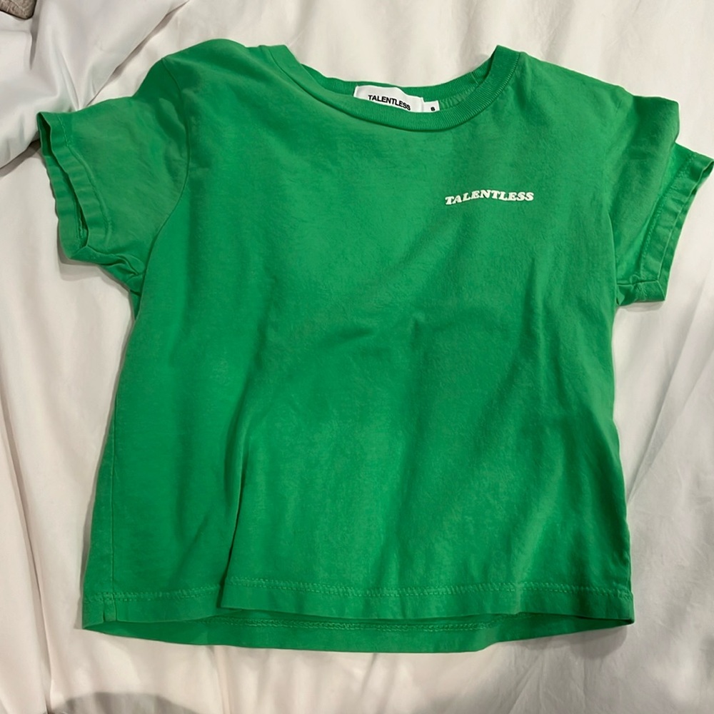 Talentless green baby tee